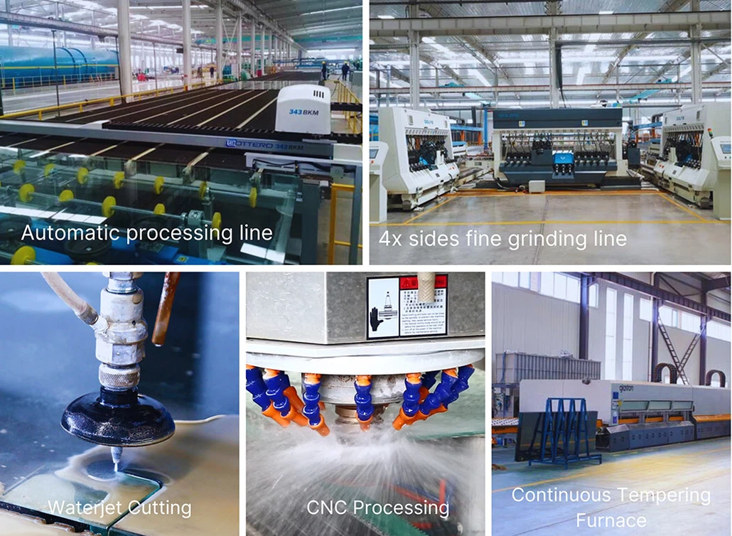 Migo shower glass processing line Migo shower glass processing line